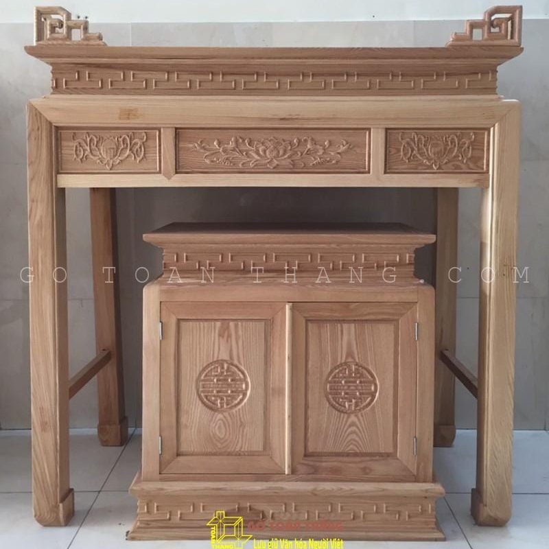 Bàn Thờ đứng hiện đại gỗ Sồi BTS-14