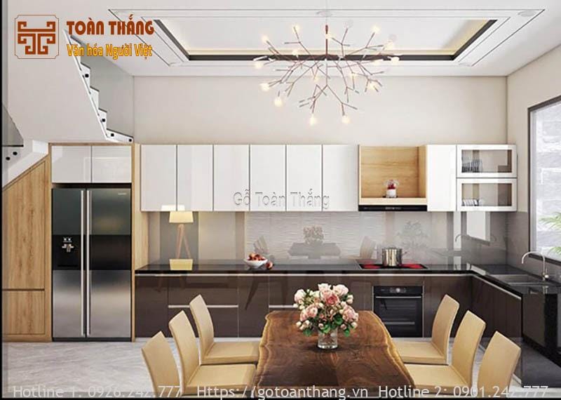 Bàn thờ Ông Táo: Ý nghĩa và cách lập, nơi đặt chuẩn 2025 46 Mẫu Bàn thờ ông Táo gắn liền trên bếp 04