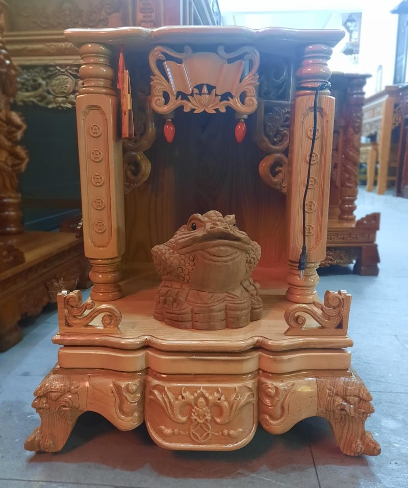 Bàn thờ Thần Tài gỗ Sồi TTS-02 2 Bàn thờ Thần Tài gỗ Sồi TTS-02 - Ảnh 2