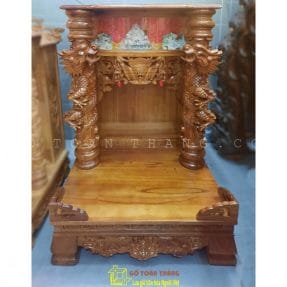 Bàn thờ Thần Tài gỗ Xoan Đào rồng cột TTX-01