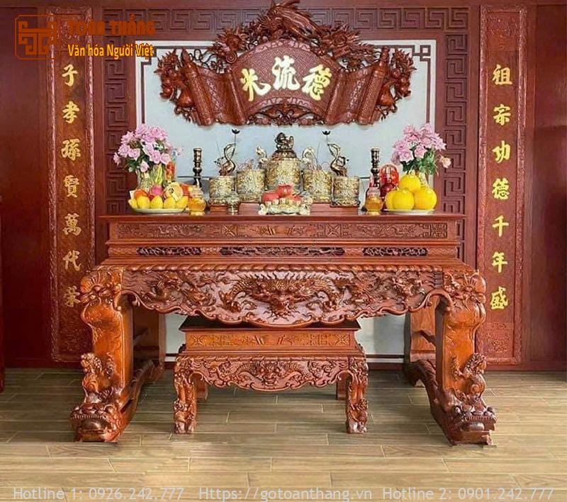 16+ Mẫu Sập thờ Tứ Linh đẹp, chất lượng gỗ tốt nhất 22 Sập thờ tứ Linh là một trong những dòng sản phẩm bàn thờ quen thuộc đối với người Việt Nam