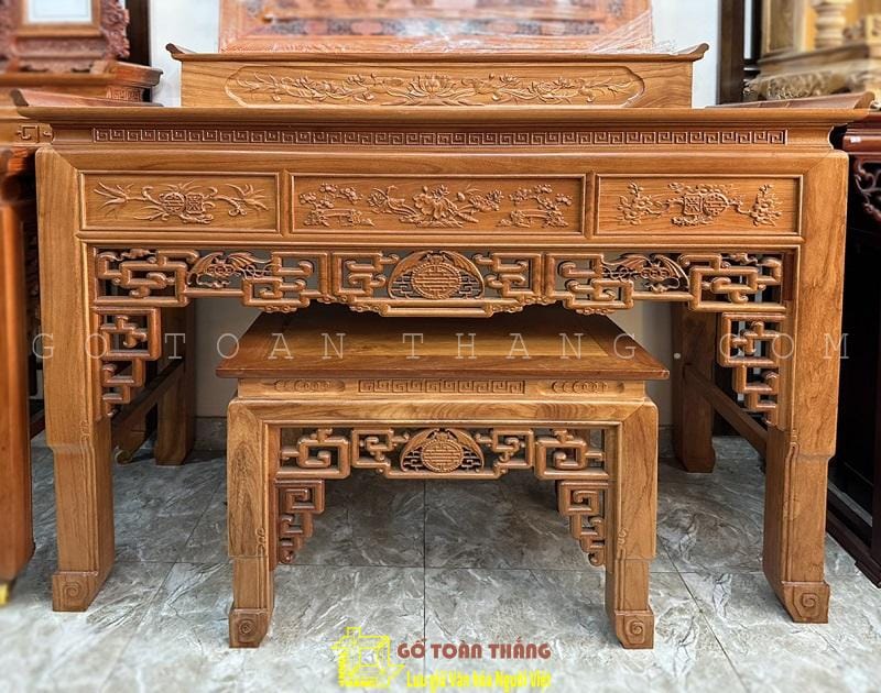 Bàn Thờ 2 tầng gỗ Gõ đỏ BTG-12 1 Bàn Thờ 2 tầng gỗ Gõ đỏ BTG-12