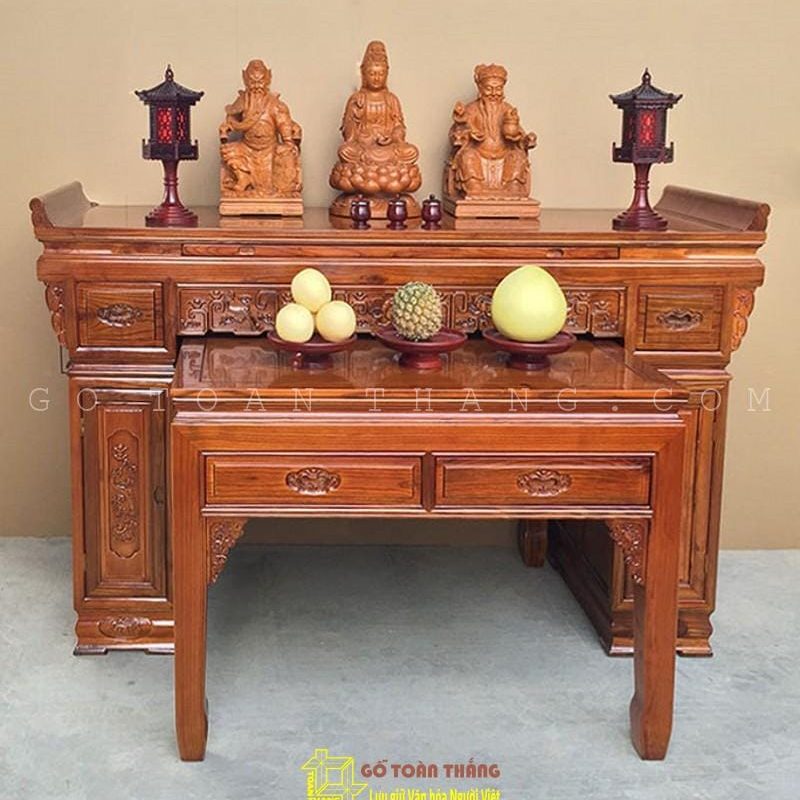 Bàn Thờ 2 tầng gỗ Gõ đỏ BTG-11