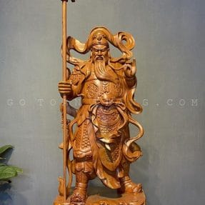 Tượng Quan Công trấn ải bằng gỗ cao 40cm - TQC01