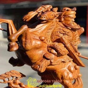 Tượng Quan Công cưỡi ngựa cao 35cm - TQC02