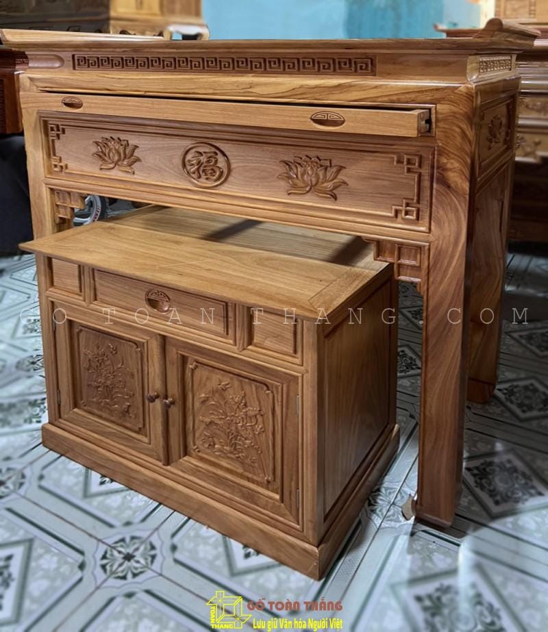 Bàn Thờ gỗ Gõ đỏ BTG-24 2 Bàn Thờ gỗ Gõ đỏ BTG-24 - Ảnh 2