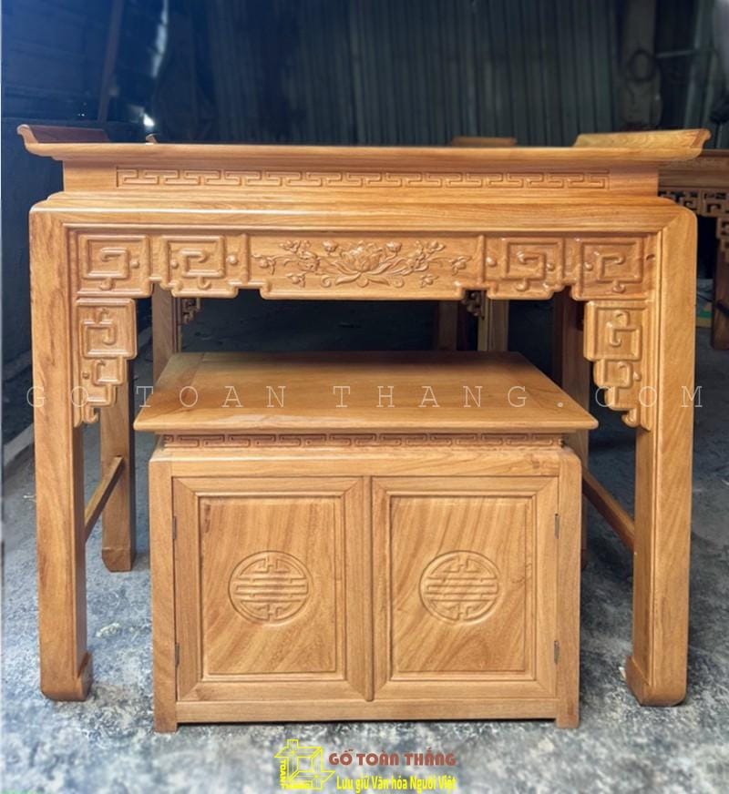 Bàn Thờ gỗ Gõ đỏ BTG-23 1 Bàn Thờ gỗ Gõ đỏ BTG-23