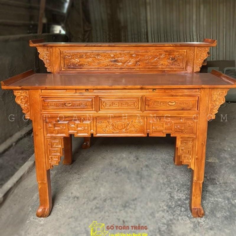 Bàn Thờ 2 tầng gỗ Gõ đỏ BTG-13