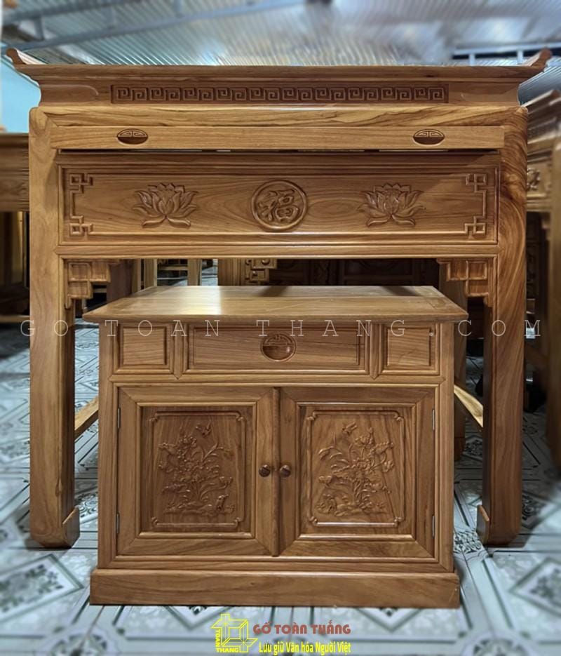 Bàn Thờ gỗ Gõ đỏ BTG-24 1 Bàn Thờ gỗ Gõ đỏ BTG-24