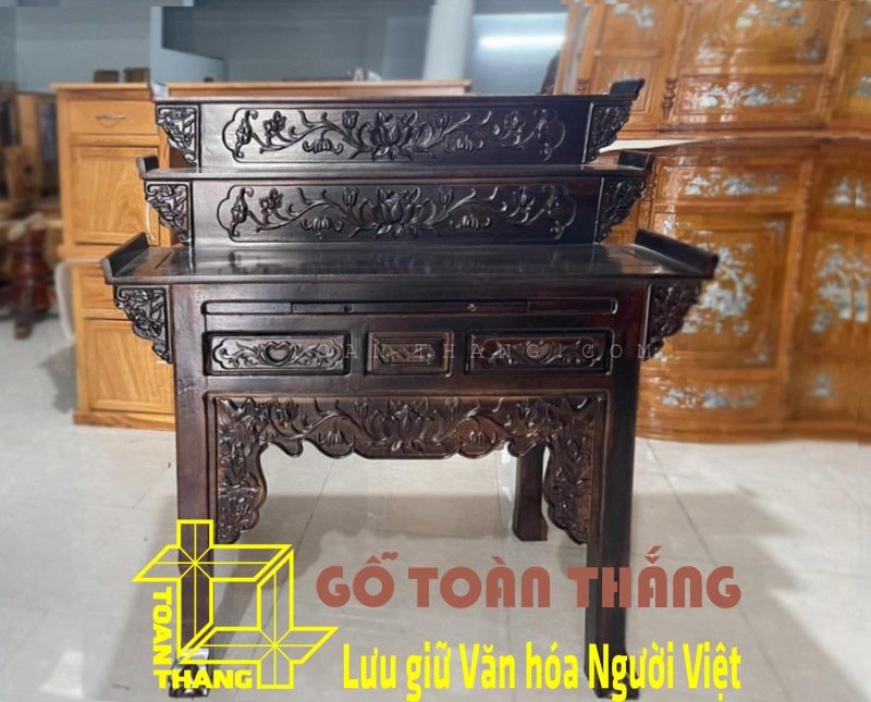 Bàn Thờ gỗ Muồng 3 tầng BTM-018