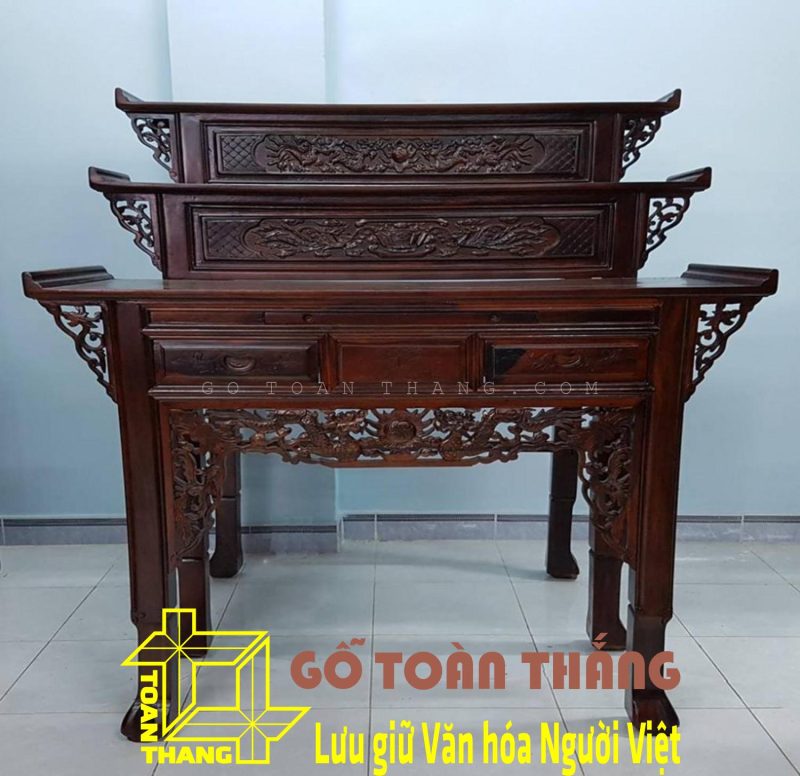 Bàn Thờ gỗ Muồng 3 tầng BTM-017