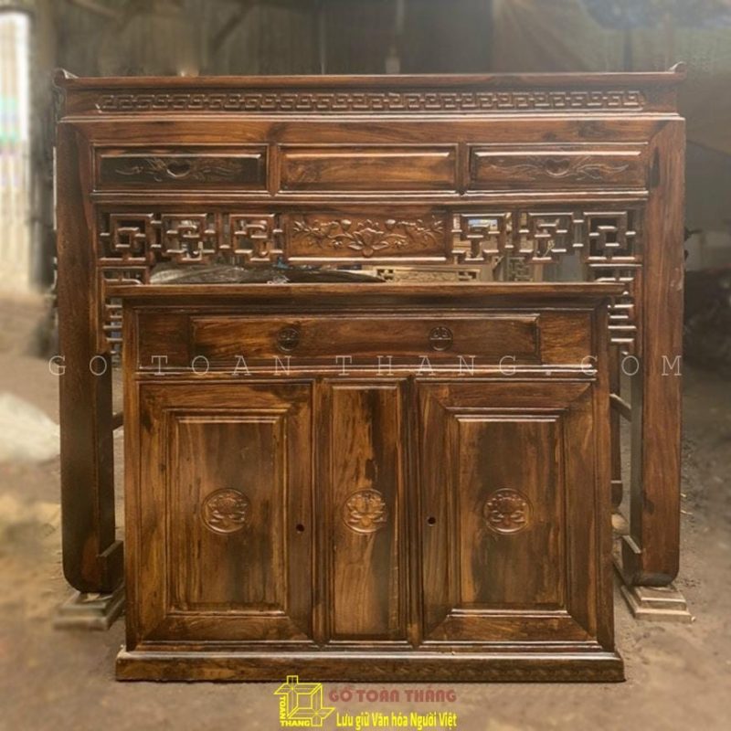 Bàn Thờ đứng hiện đại gỗ Muồng BTM-12