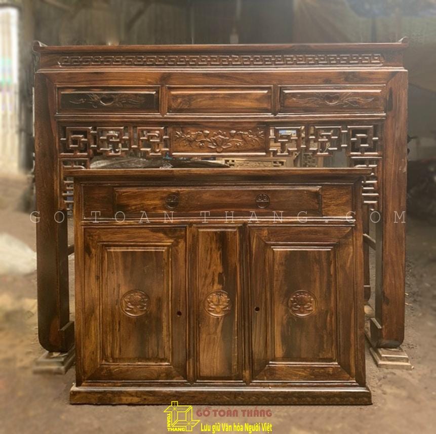 Bàn Thờ đứng hiện đại gỗ Muồng BTM-12 1 Bàn Thờ đứng hiện đại gỗ Muồng BTM-12