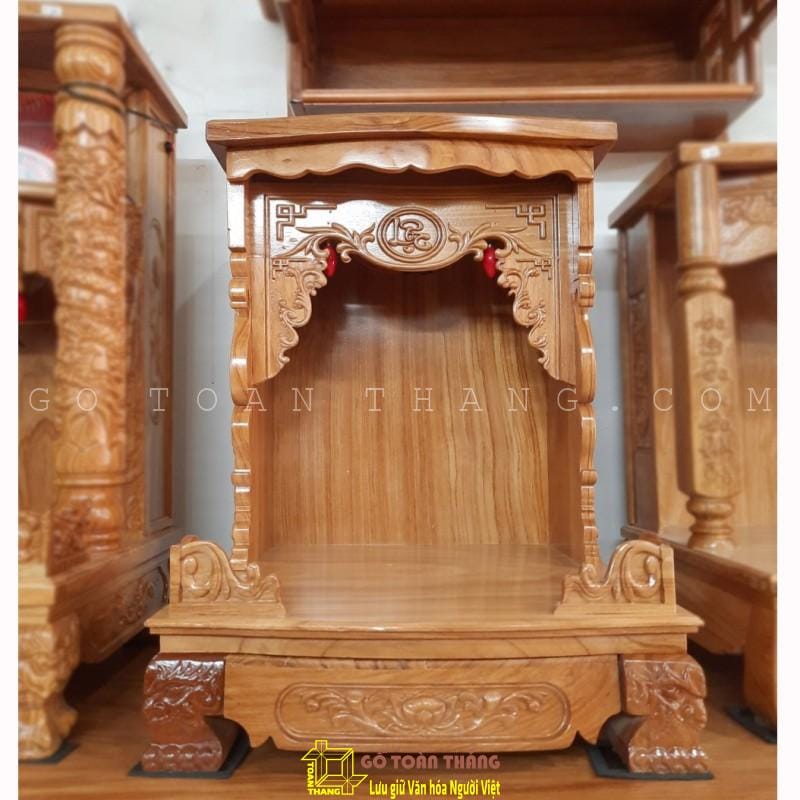 Bàn thờ Thần Tài gỗ Gõ đỏ TTG-04 1 Bàn thờ Thần Tài gỗ Gõ đỏ TTG-04