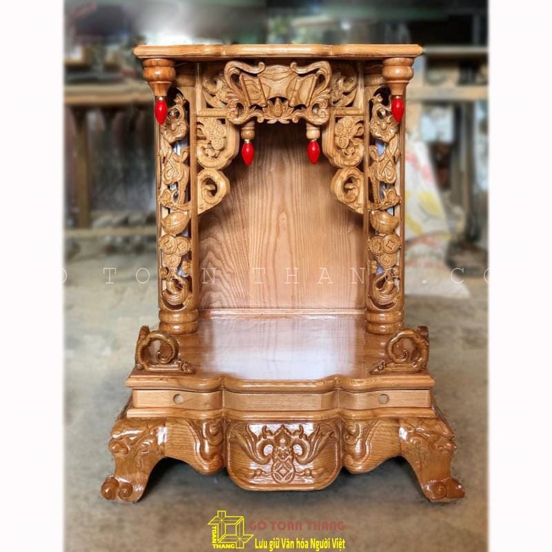 Bàn thờ Thần Tài gỗ Sồi TTS-07 1 Bàn thờ Thần Tài gỗ Sồi TTS-07