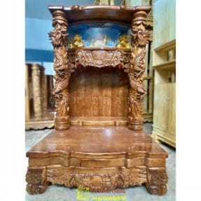 Bàn thờ Thần Tài gỗ Xoan Đào rồng cột TTX-09