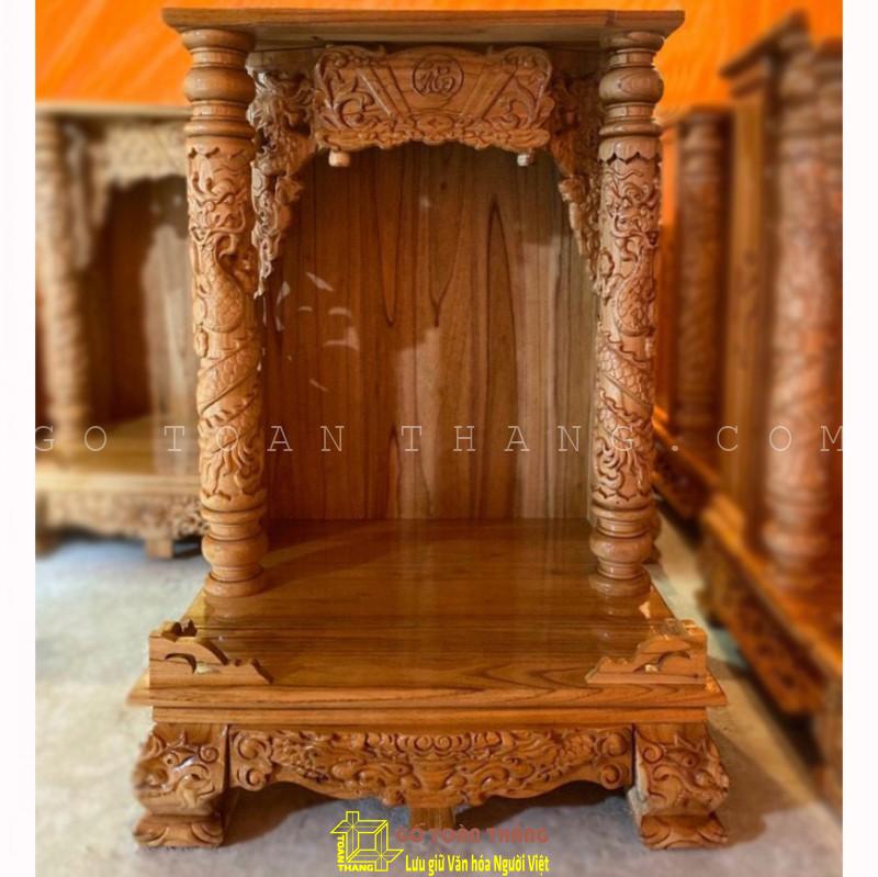 Bàn thờ Thần Tài gỗ Xoan Đào rồng cột TTX-11 1 Bàn thờ Thần Tài gỗ Xoan Đào rồng cột TTX-11