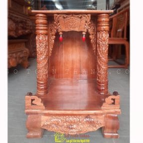 Bàn thờ Thần Tài gỗ Xoan Đào rồng cột TTX-10
