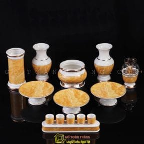 Bộ lư hương gốm sứ nhập khẩu 6in