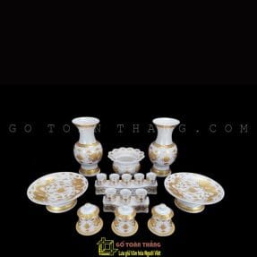 Bộ lư hương gốm sứ nhập khẩu 6in- TR