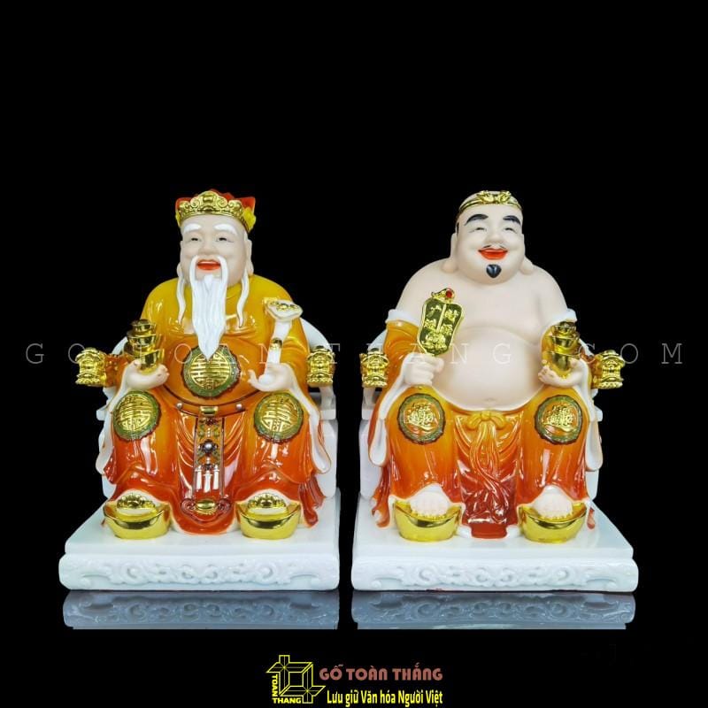 Thần Tài Thổ Địa bằng Đá 8in 1 Thần Tài Thổ Địa bằng Đá 8in