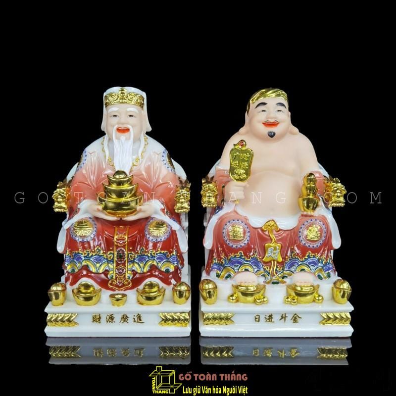 Thần Tài Thổ Địa bằng Đá 8in- TĐĐTH 1 Thần Tài Thổ Địa bằng Đá 8in- TĐĐTH