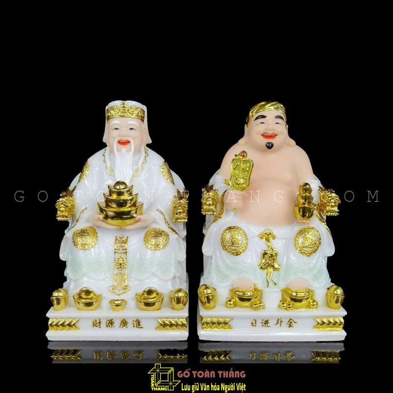 Thần Tài Thổ Địa bằng Đá 8in- TĐĐT 1 Thần Tài Thổ Địa bằng Đá 8in- TĐĐT