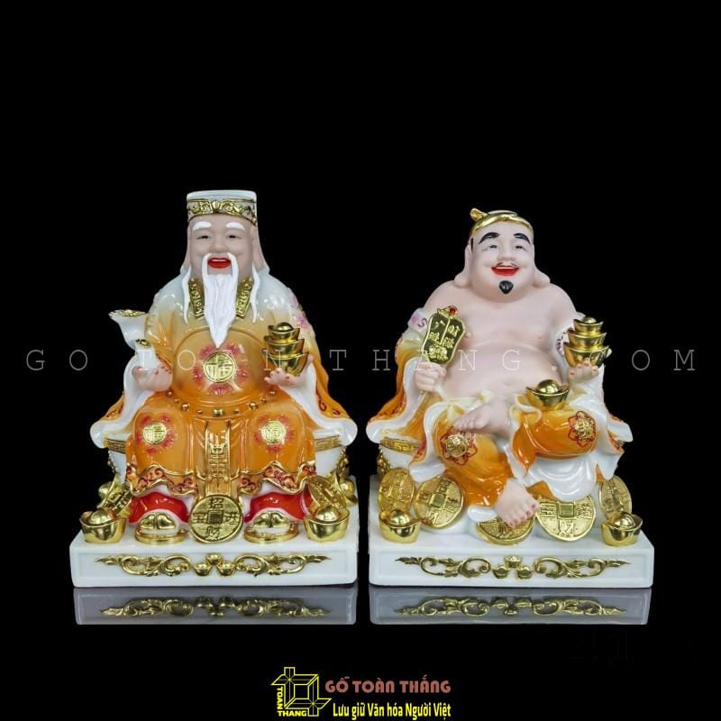 Thần Tài Thổ Địa bằng Đá 8in- TĐĐTV 1 Thần Tài Thổ Địa bằng Đá 8in- TĐĐTV