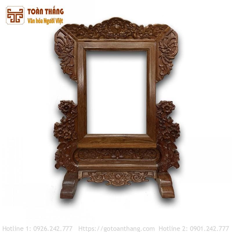 Khung hình thờ gỗ Hương chạm Mai KHT-07 1 Khung hình thờ gỗ Hương chạm Mai KHT-07