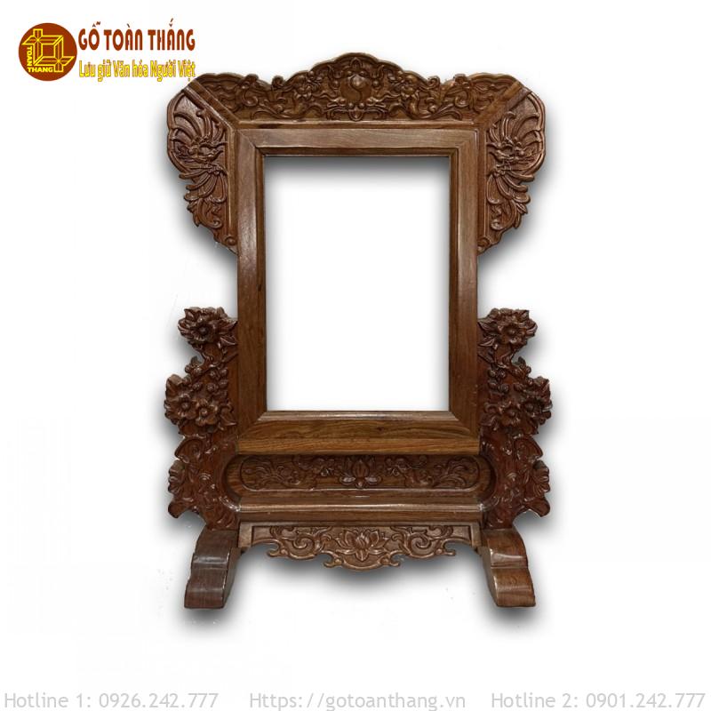 Khung hình thờ gỗ Hương chạm Mai KHT-07 1 Khung hình thờ gỗ Hương chạm Mai KHT-07