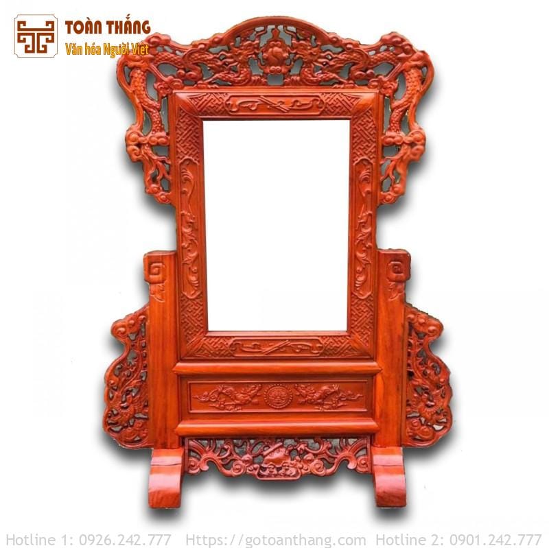 Khung hình thờ gỗ Hương Tứ Linh KHT-08 1 Khung hình thờ gỗ Hương Tứ Linh KHT-08