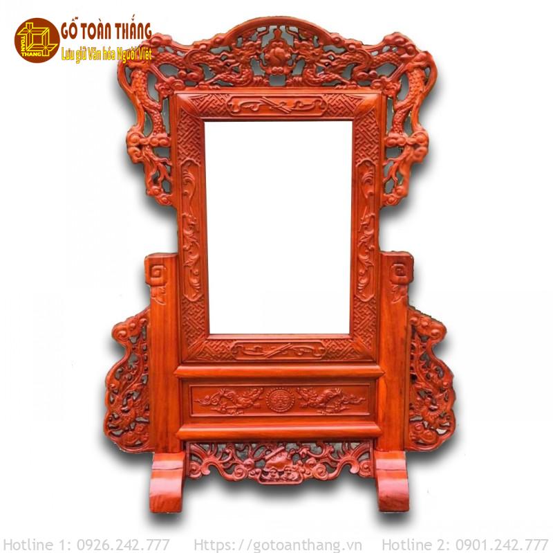 Khung hình thờ gỗ Hương Tứ Linh KHT-08 1 Khung hình thờ gỗ Hương Tứ Linh KHT-08