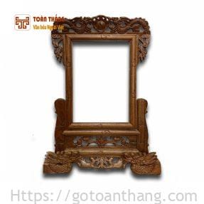 Khung hình thờ gỗ Hương chạm Rồng KHT-05