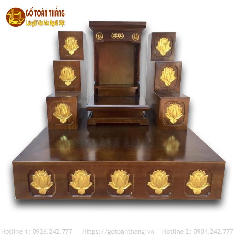 Bộ bàn thờ Thần Tài gỗ Sồi TTS-14 1 Bộ bàn thờ Thần Tài gỗ Sồi TTS-14