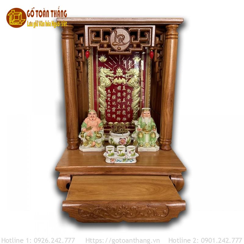 Bàn thờ Thần Tài gỗ Gõ đỏ TTG-13 1 Bàn thờ Thần Tài gỗ Gõ đỏ TTG-13