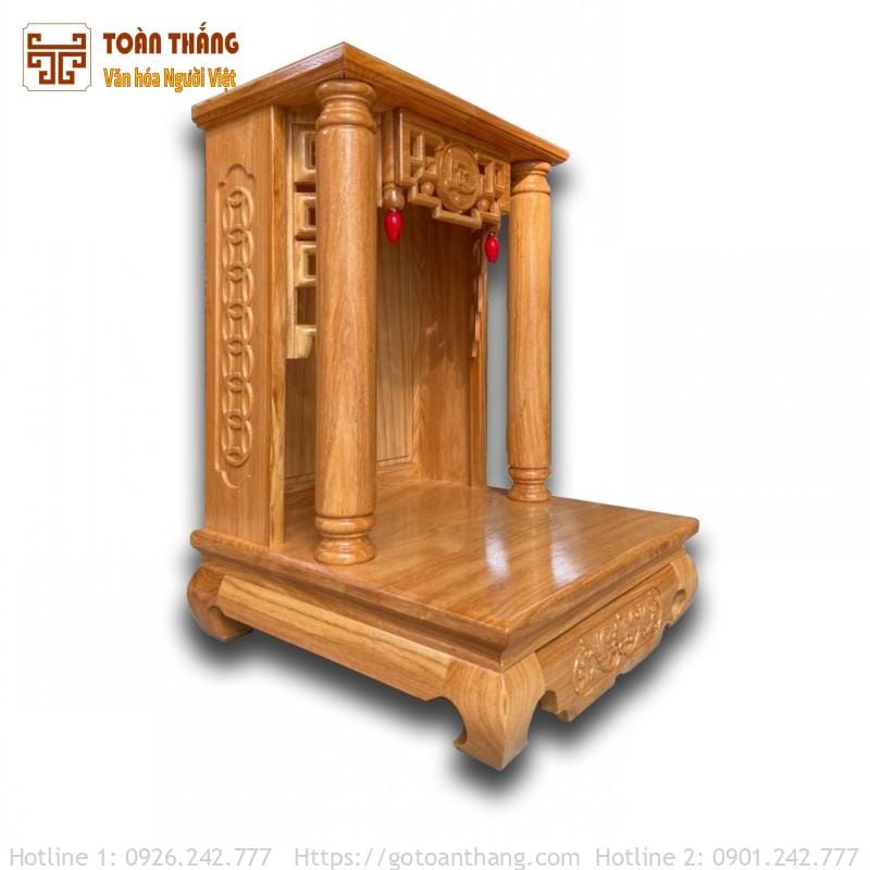 Bàn thờ Thần Tài gỗ Gõ đỏ TTG-13 2 Bàn thờ Thần Tài gỗ Gõ đỏ TTG-13 - Ảnh 2
