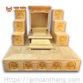 Bộ bàn thờ Thần Tài gỗ Sồi TTS-12
