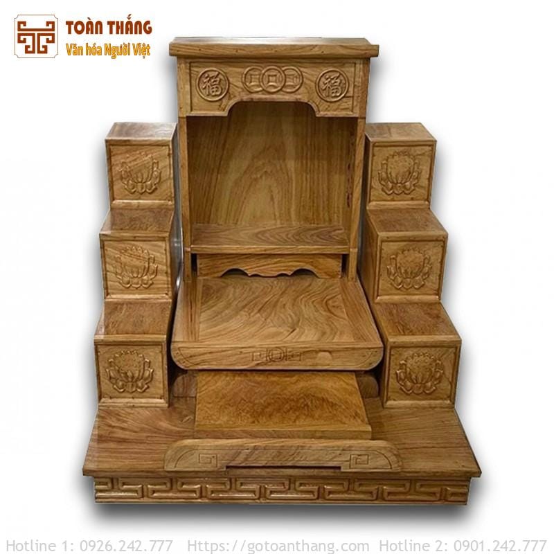 Bộ bàn thờ Thần Tài gỗ Gõ đỏ TTG-12 1 Bộ bàn thờ Thần Tài gỗ Gõ đỏ TTG-12