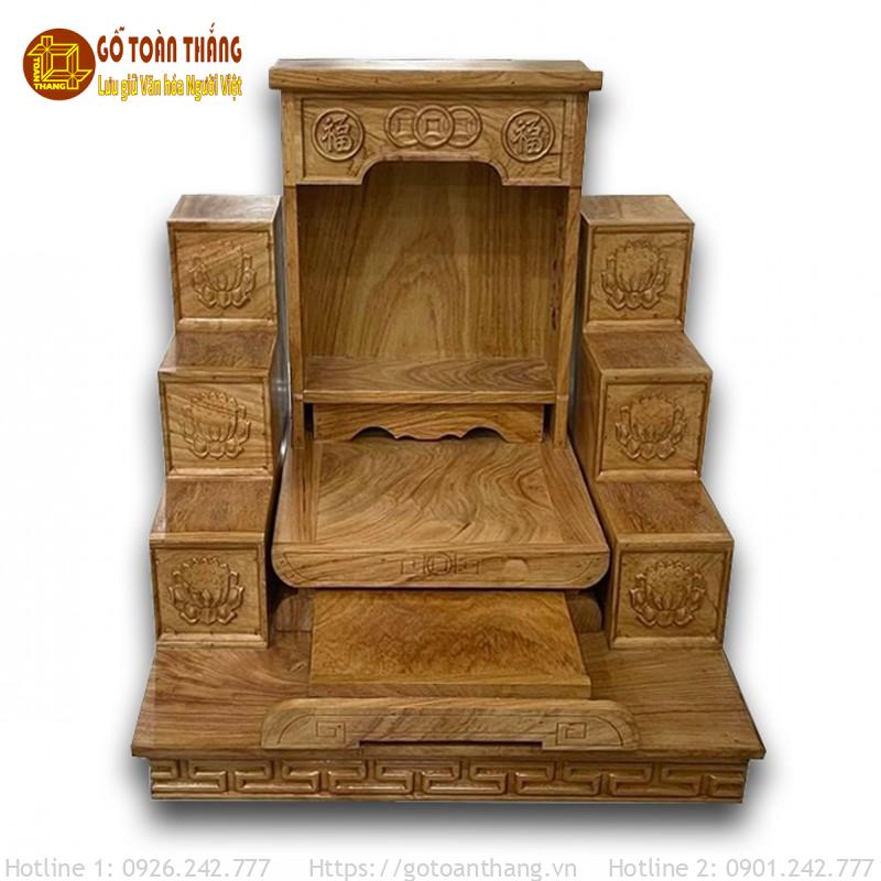 Bộ bàn thờ Thần Tài gỗ Gõ đỏ TTG-12 1 Bộ bàn thờ Thần Tài gỗ Gõ đỏ TTG-12
