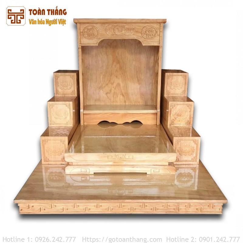 Bộ bàn thờ Thần Tài gỗ Xoan đào TTX-12 1 Bộ bàn thờ Thần Tài gỗ Xoan đào TTX-12