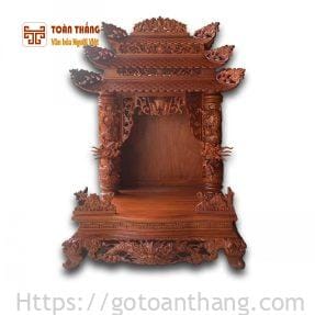 Bàn thờ Thần Tài gỗ Gõ đỏ mái chùa VIP TTG-11