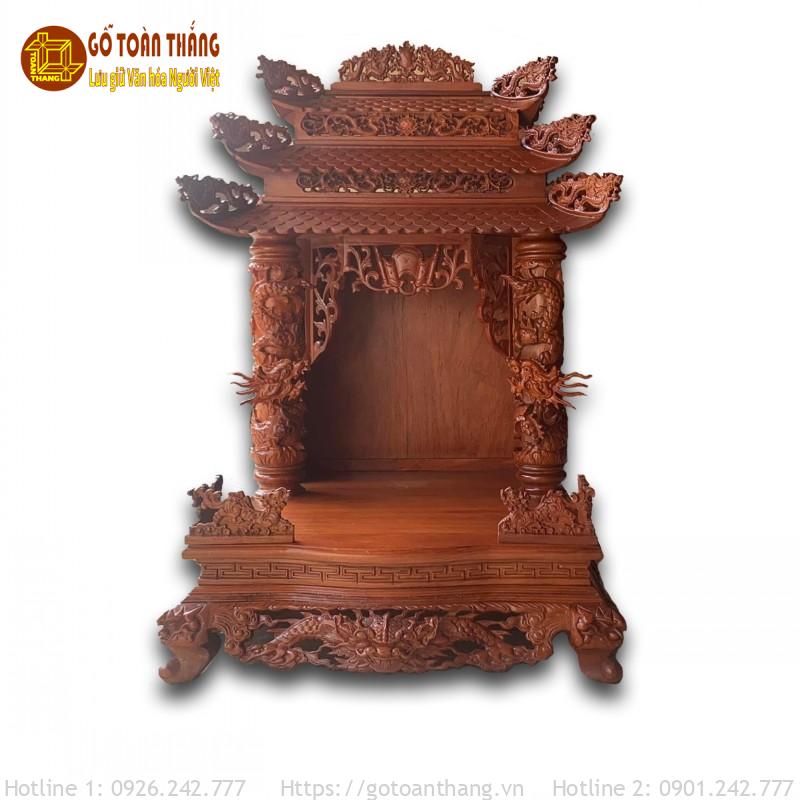 Bàn thờ Thần Tài gỗ Gõ đỏ mái chùa VIP TTG-11 1 Bàn thờ Thần Tài gỗ Gõ đỏ mái chùa VIP TTG-11