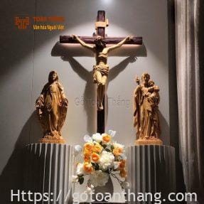 Tượng Công Giáo gỗ Pơ Mu TCG-33