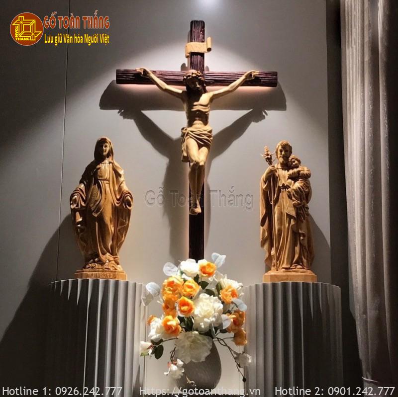 Tượng Công Giáo gỗ Pơ Mu TCG-33 1 Tượng Công Giáo gỗ Pơ Mu TCG-33