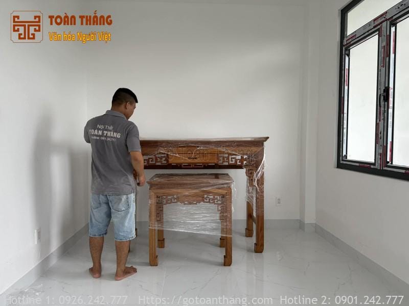 Án gian thờ gỗ Gõ đỏ AGT-G02 3 Án gian thờ gỗ Gõ đỏ AGT-G02 - Ảnh 3