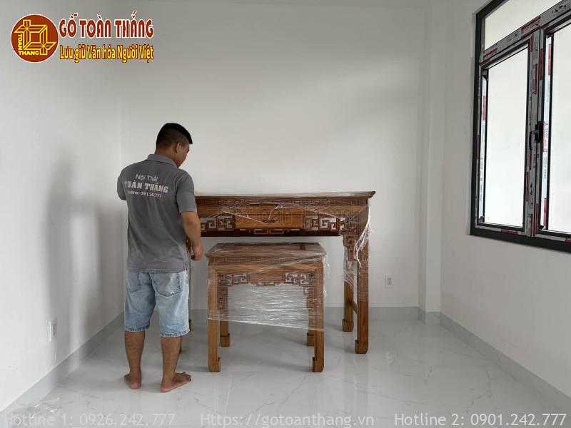 Án gian thờ gỗ Gõ đỏ AGT-G02 3 Án gian thờ gỗ Gõ đỏ AGT-G02 - Ảnh 3