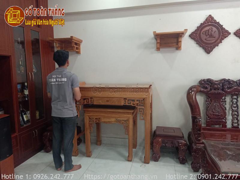 Án gian thờ gỗ Gõ đỏ AGT-G02 2 Án gian thờ gỗ Gõ đỏ AGT-G02 - Ảnh 2