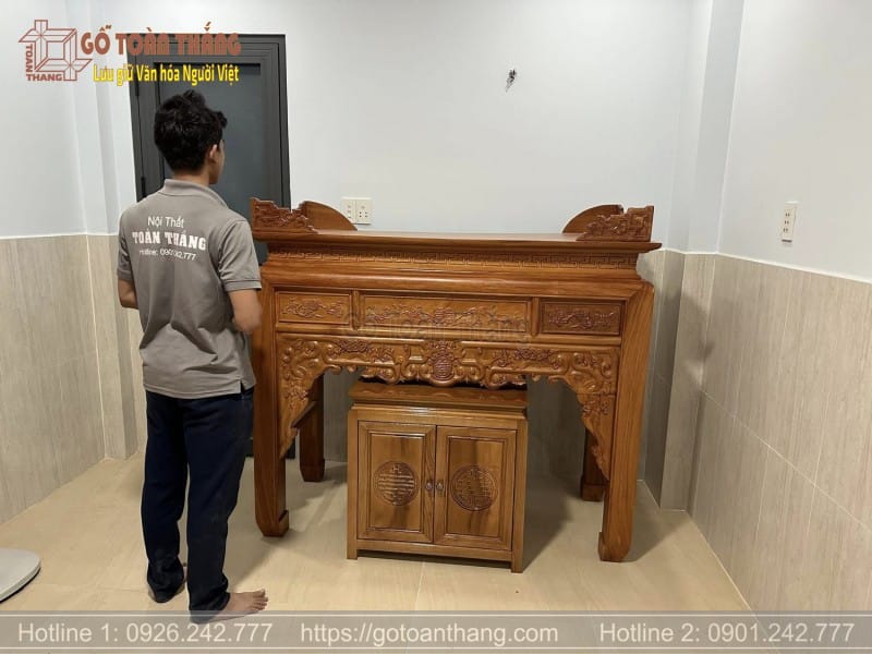 Án gian thờ gỗ Gõ đỏ AGT-G03 1 Án gian thờ gỗ Gõ đỏ AGT-G03