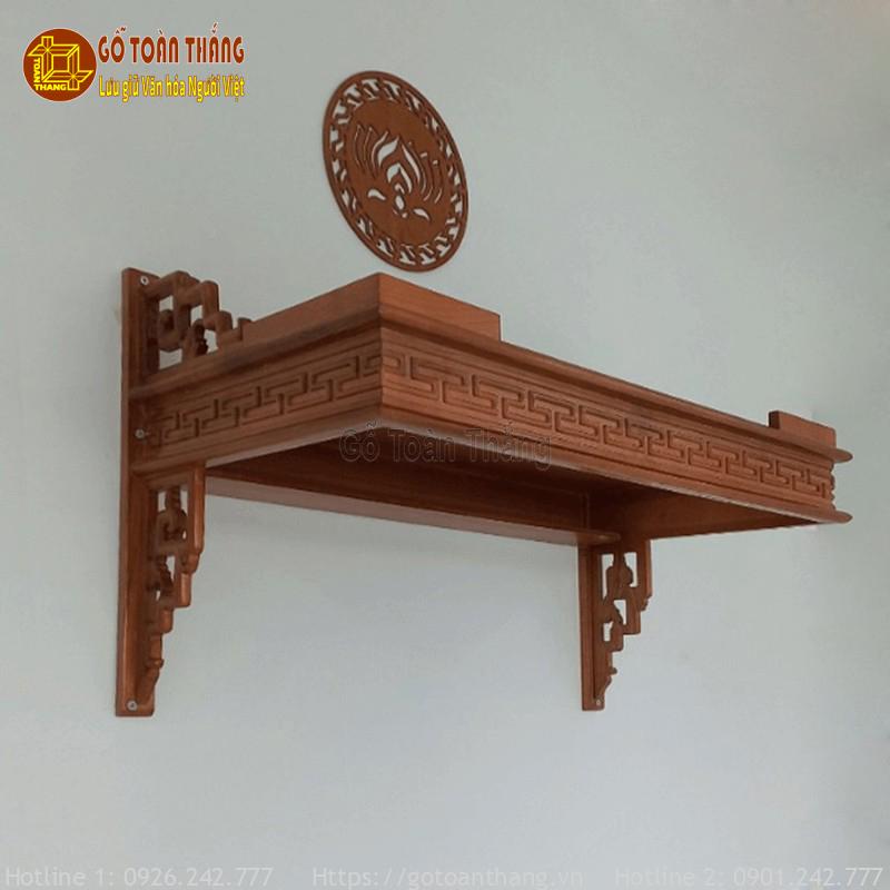 Bàn thờ treo tường gõ đỏ 81cm x 48cm 1 Bàn thờ treo tường gõ đỏ 81cm x 48cm