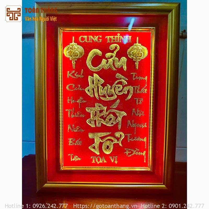 Bài vị Cửu Huyền Thất Tổ dát vàng 30x40cm BVC-02 1 Bài vị Cửu Huyền Thất Tổ dát vàng 30x40cm BVC-02